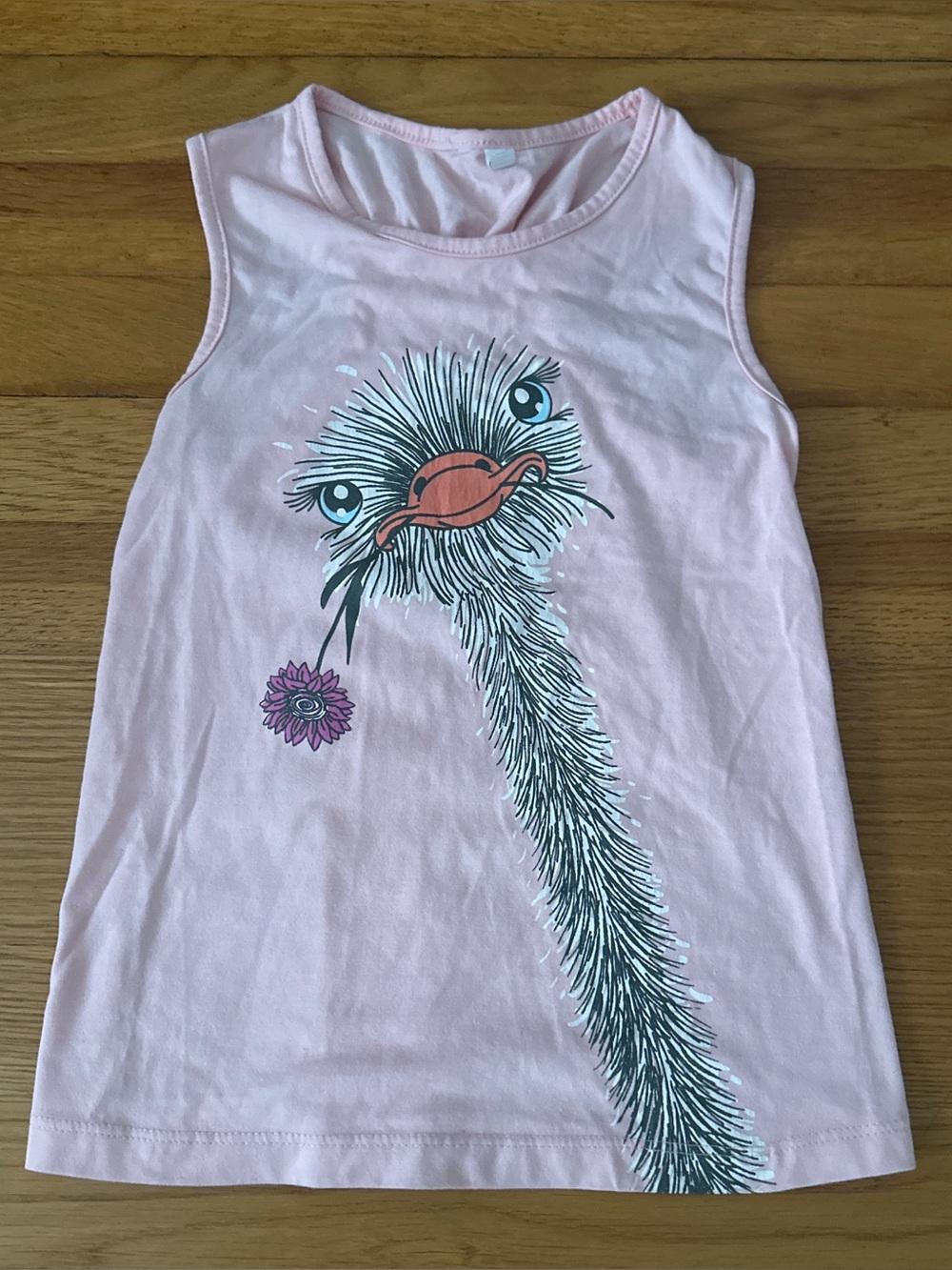 Y2K Pink ostrich graphic tank top 🦩